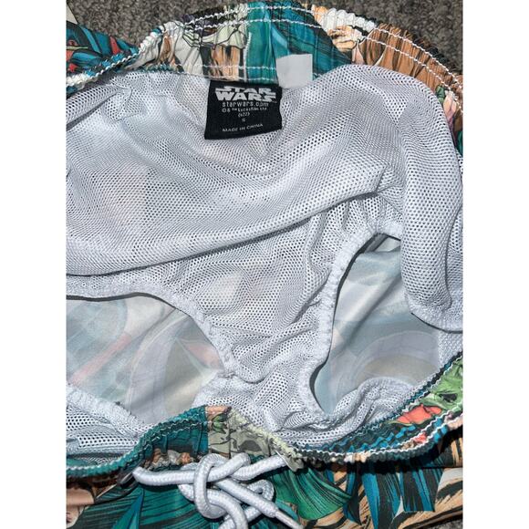 Mens Star Wars Baby Yoda Tropical Swim Trunks Size Small. Drawstring Swimwear - Picture 7 of 7